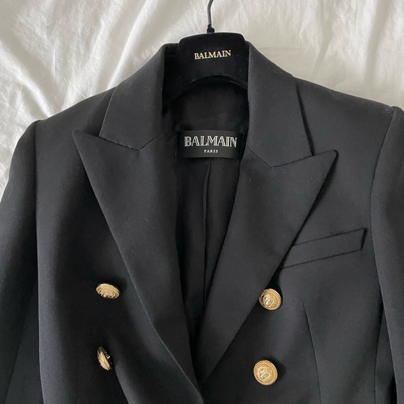 Authentic Balmain classic fitted double-breasted wool jacket - Picture 5 of 7